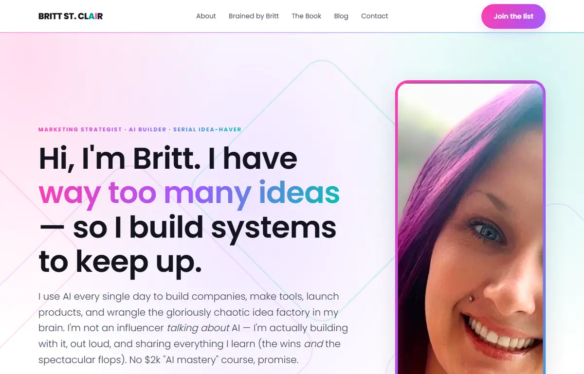 Britt St. Clair author site — built by St. Clair Studios